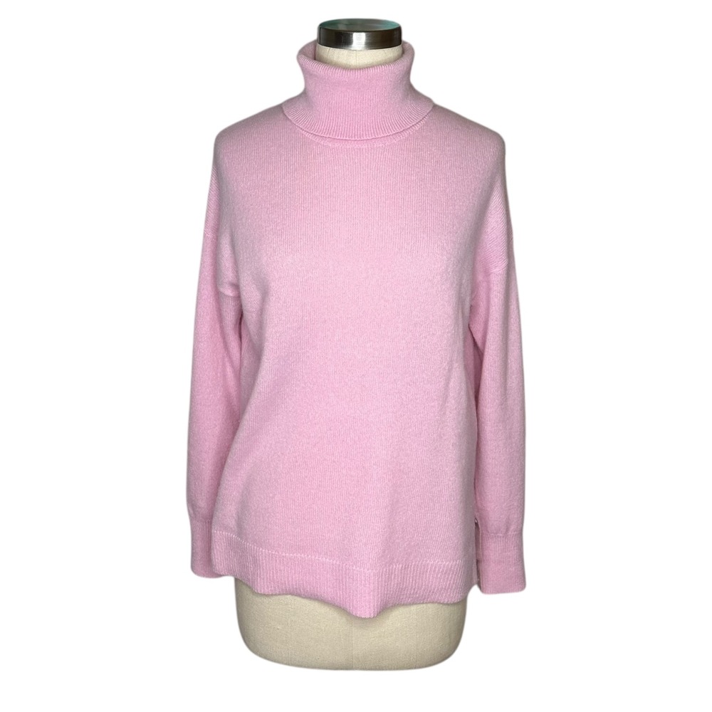 NORDSTROM Bubblegum Pink Cashmere Turtleneck Sweater Women's Size Medium‎
